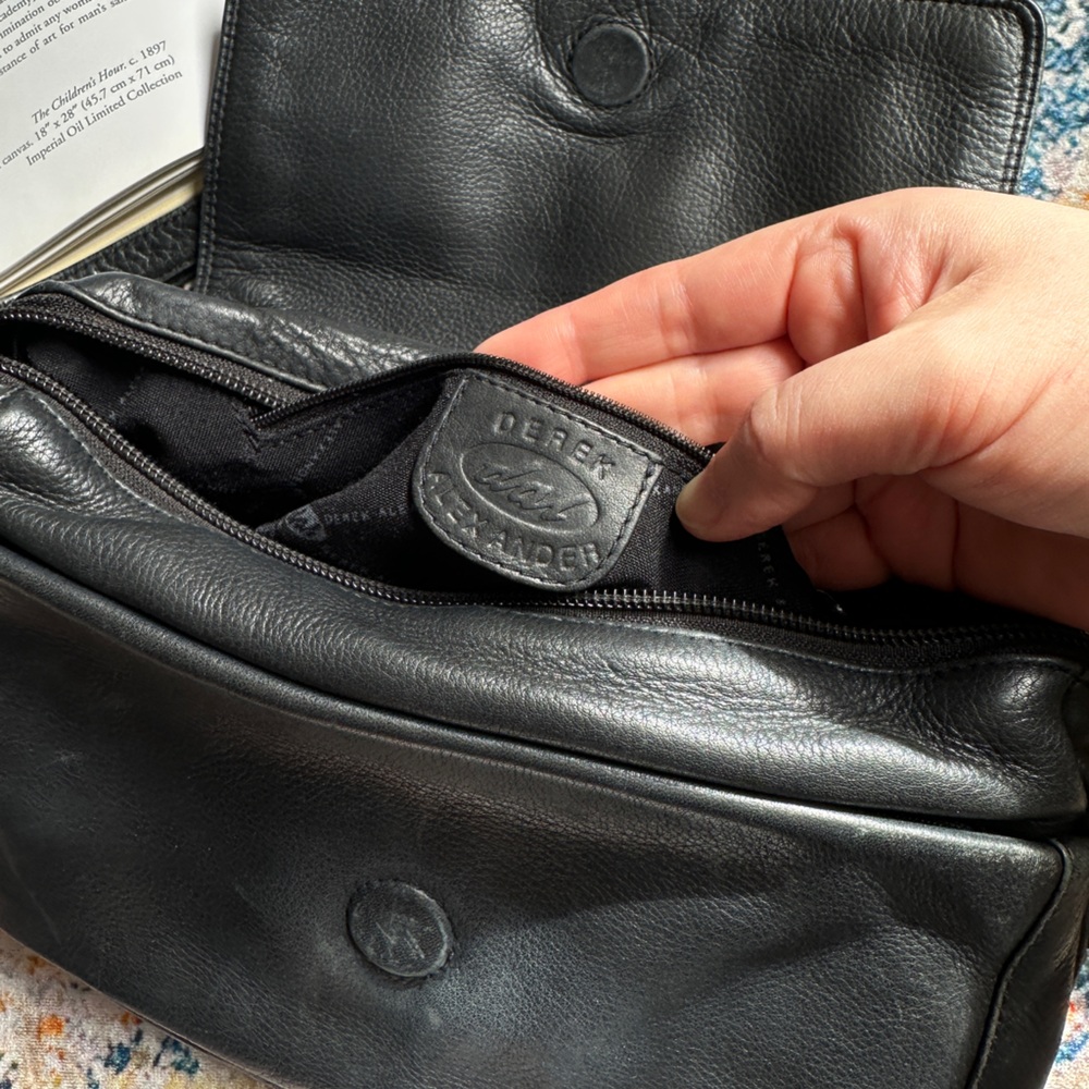 Derek Alexander Black Leather Shoulder Bag - Picture 6 of 16